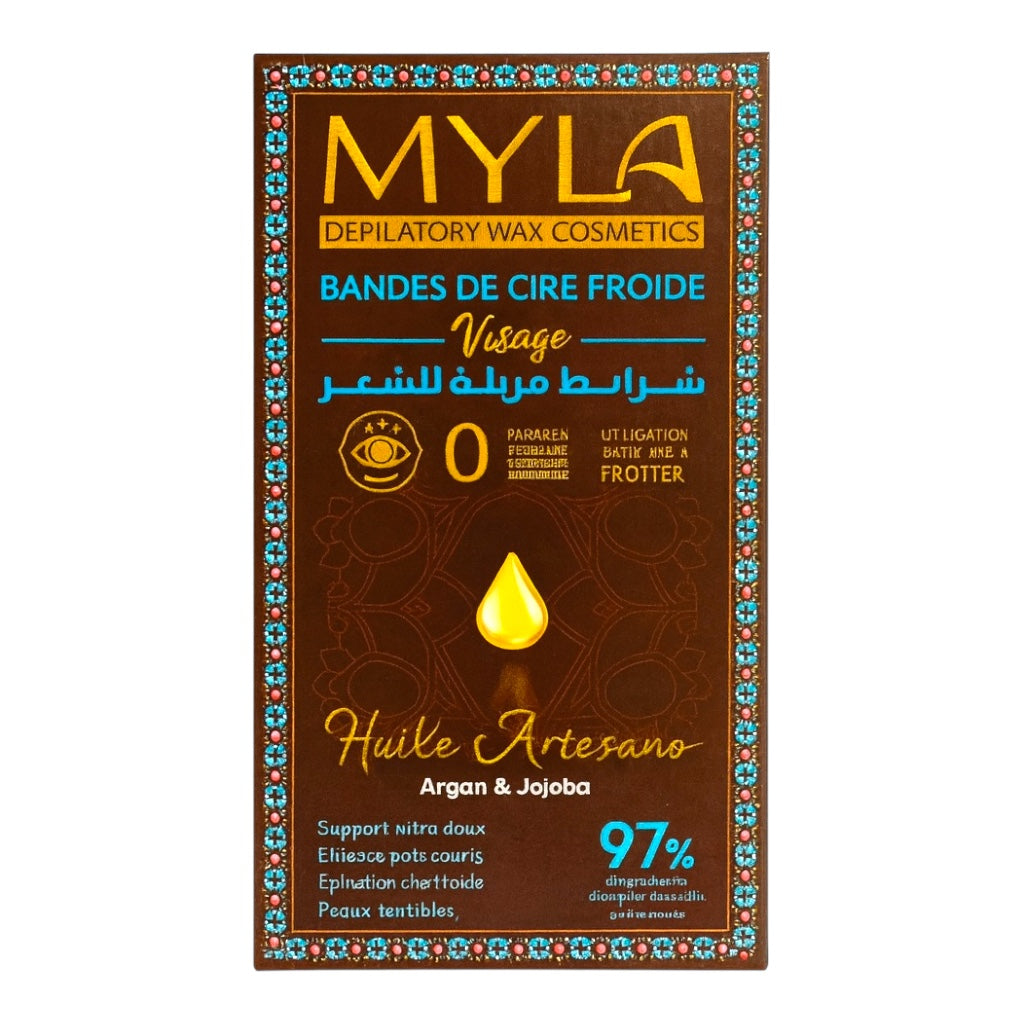 ميلا - شرائح الشمع الباردة للوجه بحليب اللوز - إزالة الشعر بلطف للبشرة الحساسة