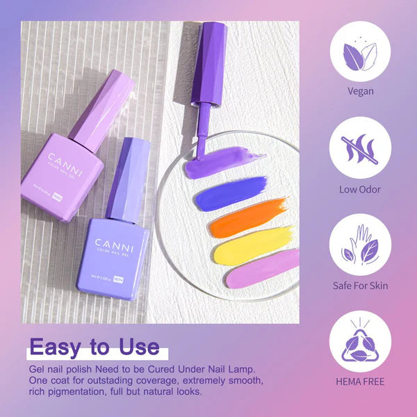 Canni Vernis À Ongles Gel Semi-Permanent Cc4 24 Couleurs Soak Off Color Uv & Led Gel Polish 9Ml