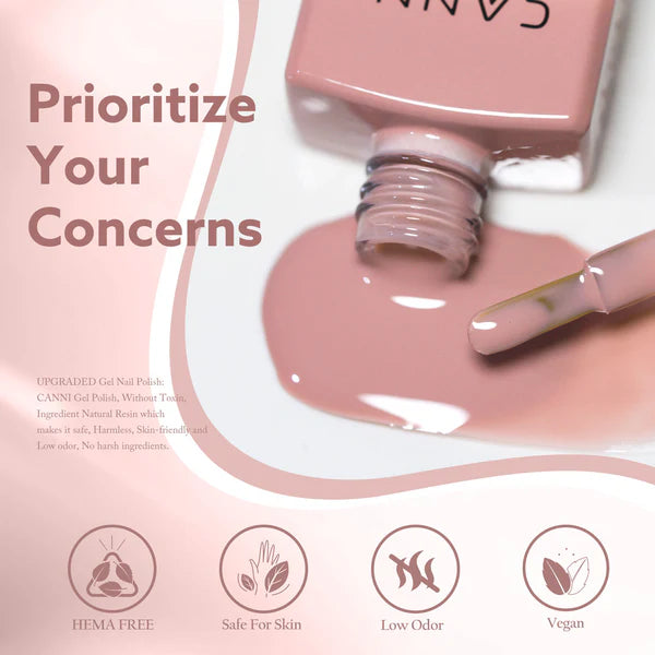 Canni Vernis À Ongles Cc7 Gel Semi-Permanent 24 Couleurs Soak Off Color Uv & Led Gel Polish 9Ml