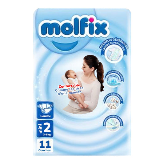 Molfix Couches Taille 2 (3-6kg), 11 couches bébé