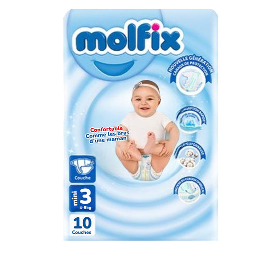 Molfix Couches Taille 3 (4-9kg), 10 couches bébé