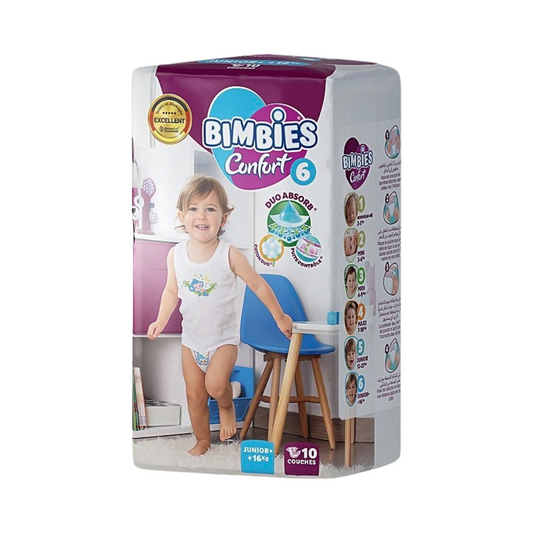 Bimbies Confort Couches Taille 6 junior + 16kg, 10 couches bébé