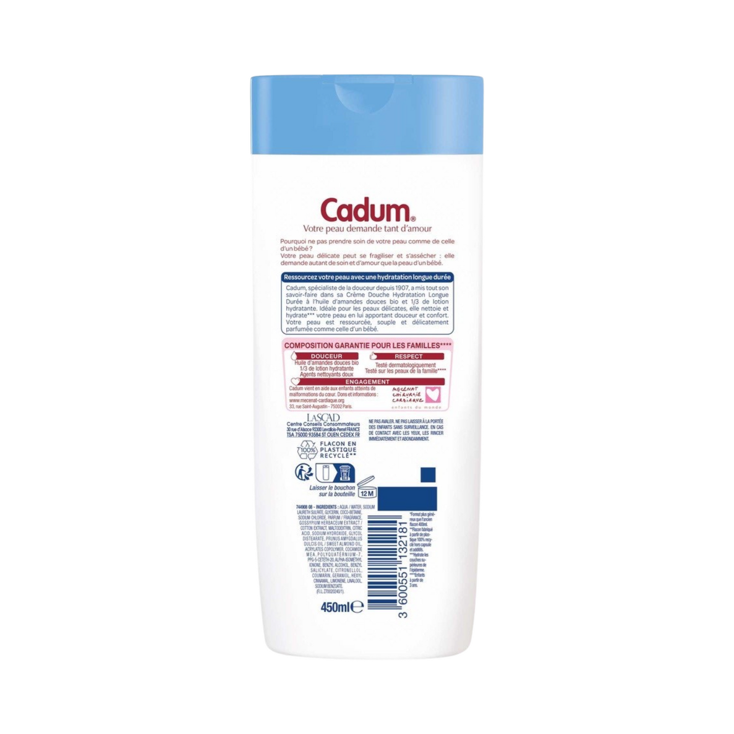 CADUM Hydratation Longue Durée Crème Douche