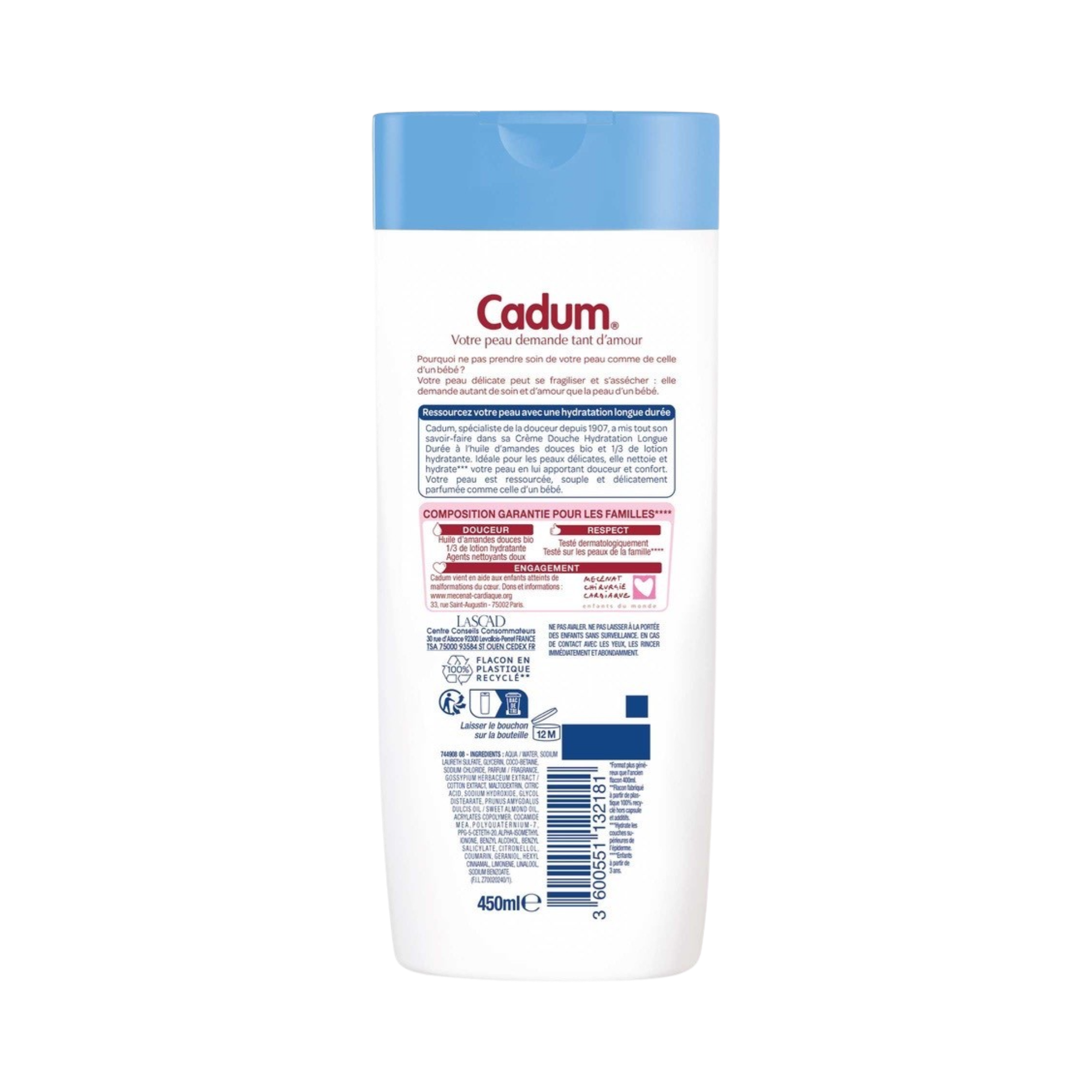 Cadum Hydratation Longue Durée Crème Douche