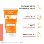 Avène Crème Solaire Fini Invisible Spf50+ Sans Parfum Visage, Peaux Sensibles Et Sèches