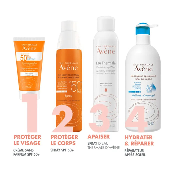 Avène Crème Solaire Fini Invisible Spf50+ Sans Parfum Visage, Peaux Sensibles Et Sèches