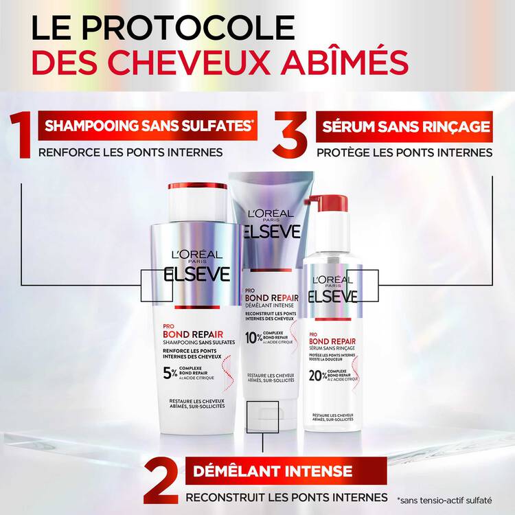 سيروم Elseve Pro Bond Repair الذي يُترك على الشعر لإصلاح الشعر التالف والمُجهد