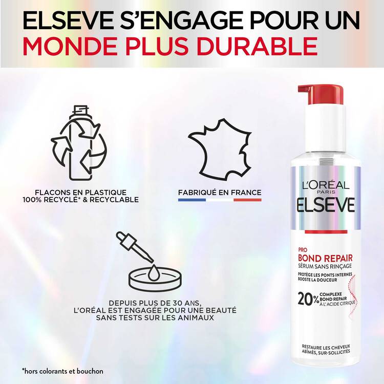 سيروم Elseve Pro Bond Repair الذي يُترك على الشعر لإصلاح الشعر التالف والمُجهد