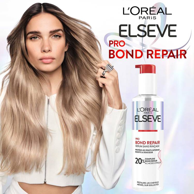 سيروم Elseve Pro Bond Repair الذي يُترك على الشعر لإصلاح الشعر التالف والمُجهد