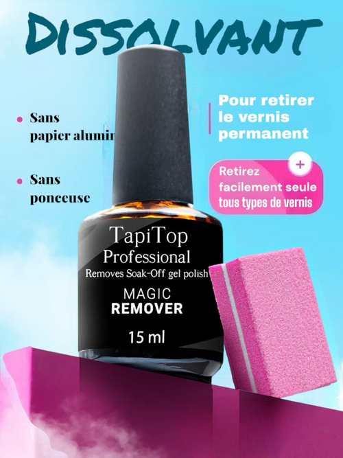 Tapitop Professional Dissolvant Magique Pour Vernis Semi-Permanent Soak-Off 15 Ml