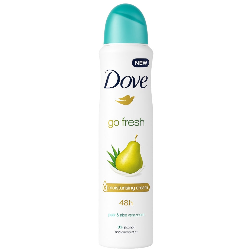 Dove Go Fresh Déodorant Anti-Transpirant 48H – Parfum Poire & Aloe Vera, 0% Alcool