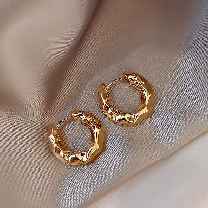 Boucles D’Oreilles “Lava” – Design Fondu Moderne