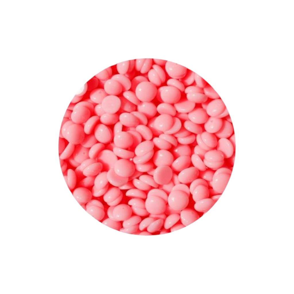 شمع إزالة الشعر بدون شرائح على شكل حبيبات للجسم والوجه، وردي