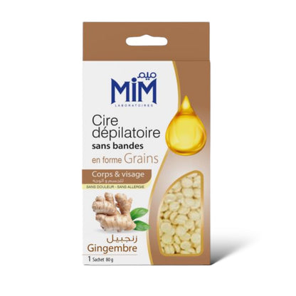 Cire Dépilatoire Sans Bandes en Forme Grains Corps Visage Gingembre