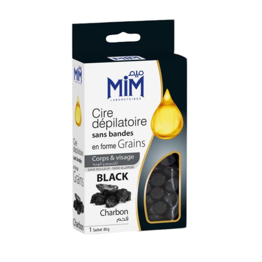 Cire Dépilatoire Sans Bandes en Forme Grains Corps Visage Black Charbon