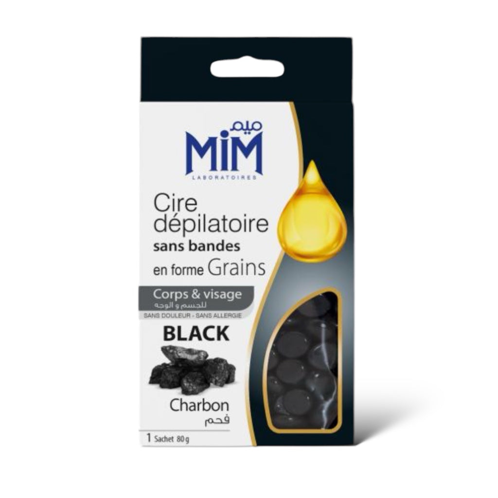 Cire Dépilatoire Sans Bandes en Forme Grains Corps Visage Black Charbon