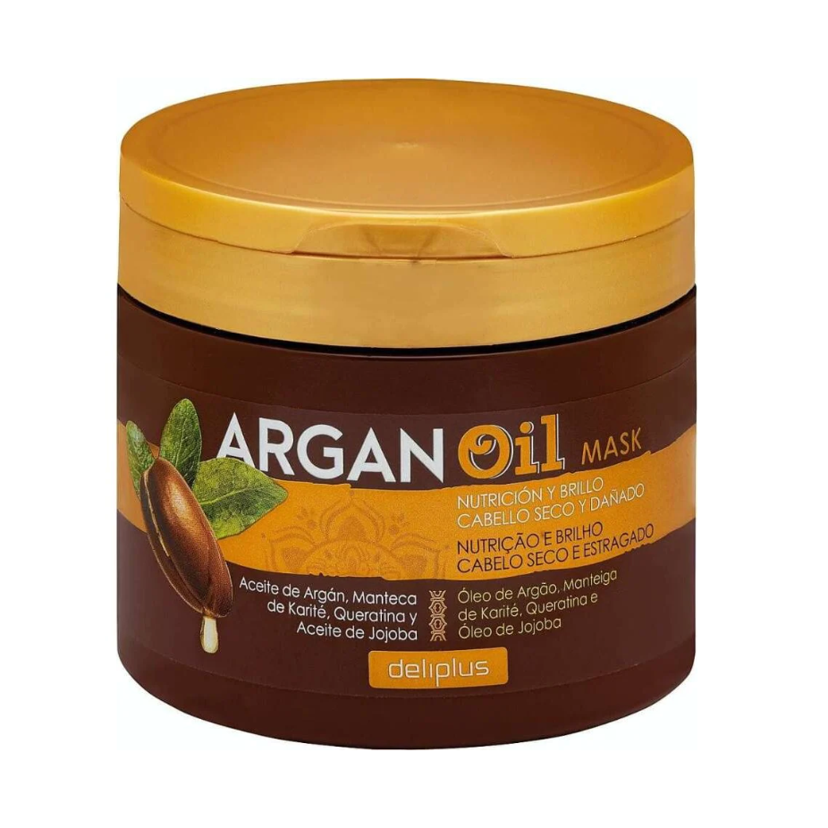 قناع زيت الأرغان من ديليبلوس لتغذية ولمعان الشعر الجاف والتالف