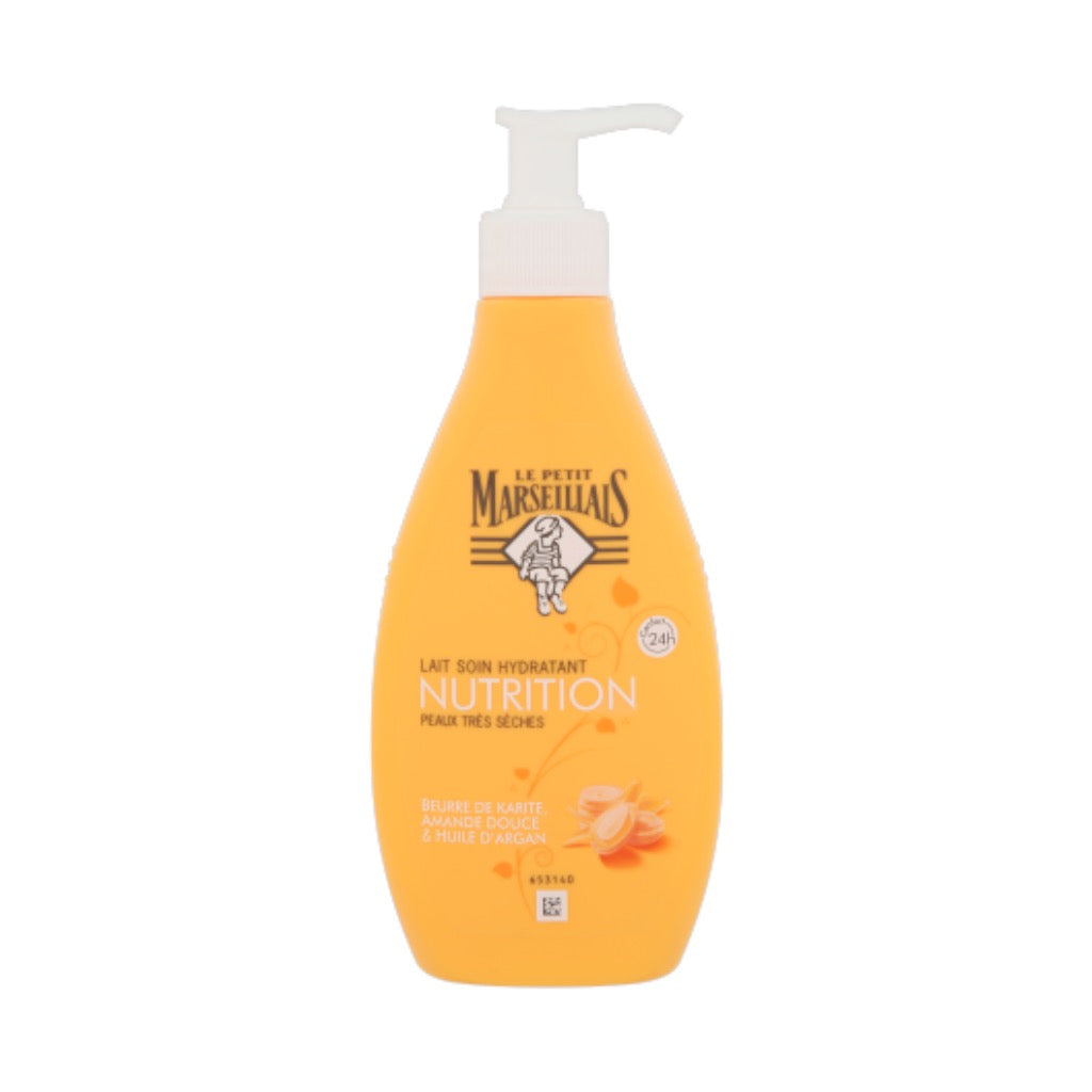 لوشن مرطب للجسم من لو بوتي مارسييه بزبدة الشيا واللوز الحلو وزيت الأرغان