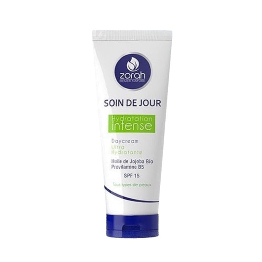 Zorah Crème de Jour Hydrataion Intese Ultra Hydratante Huile De Jojoba Bio Provitamine B5 Spf 15 Tous Types De Peaux