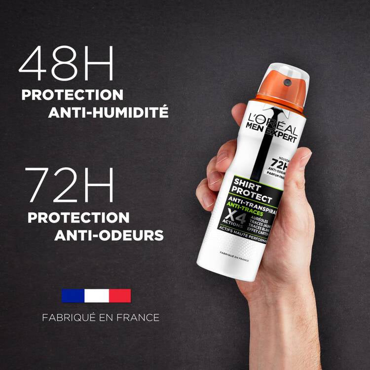 بخاخ مزيل العرق لوريال إكسبيرت للرجال لحماية القمصان من التلف