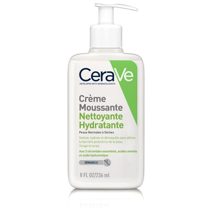 Cerave Crème Moussante Nettoyante Hydratante Visage Pour Les Peaux Normales À Sèches 236Ml