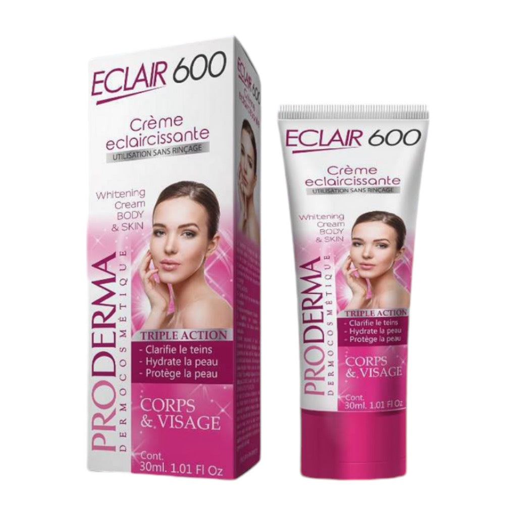 Proderma Éclair 600 Créme Éclaircissante Utilisation Sans Rinçage whitening Cream Skin