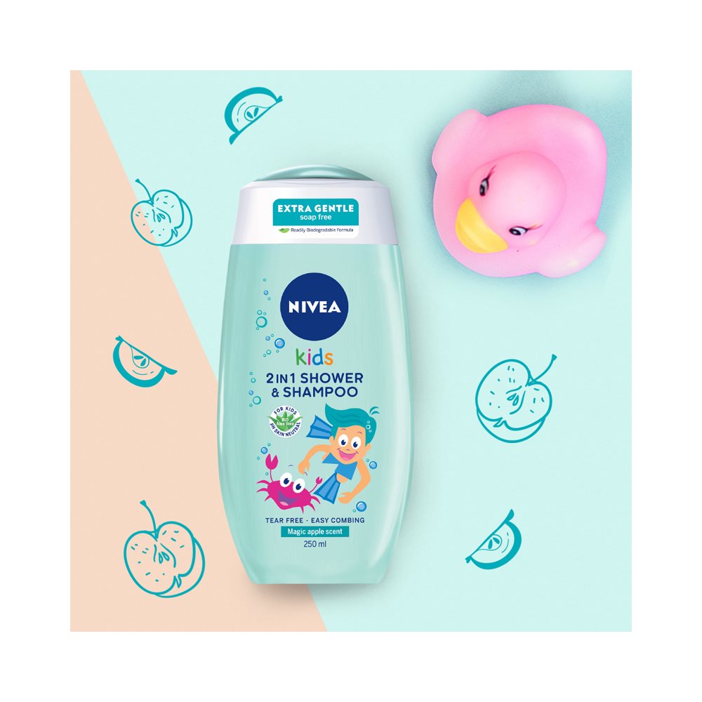 جل استحمام وشامبو لطيف للأطفال من نيفيا كيدز بوي