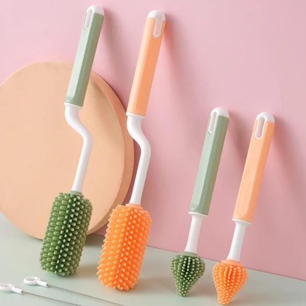 Ensemble de brosses à bouteille en silicone, manche long, poils souples, livres hygiéniques, eau, tasses HI, 3 pièces, ensemble