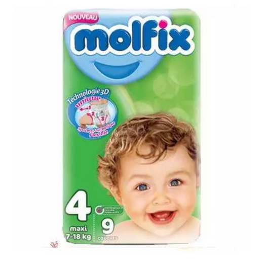 Molfix Couches Taille 4 (7kg-18kg), 9 couches bébé