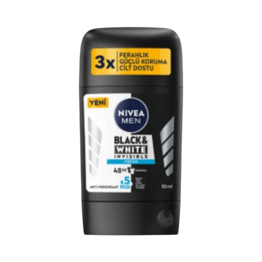 Nivea Men Black&White Invisible Fresh 48h Koruma Anti-Perspirant ×5Anti Koku Ter Leke KaLinti Tahris 3In1