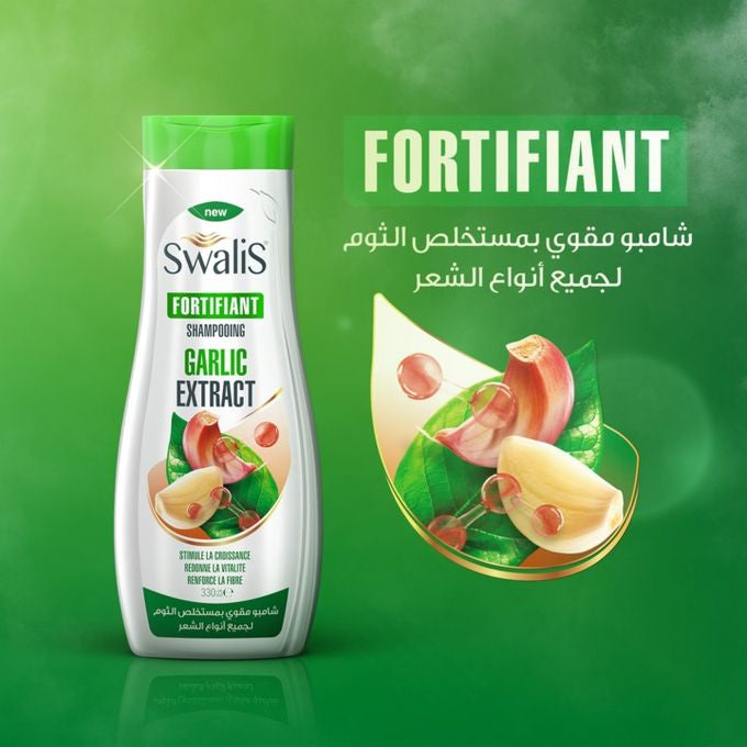 SwaliS Garlic Extract Shampooing Fortifiant À l'Ail Pour Tous Types De Cheveux