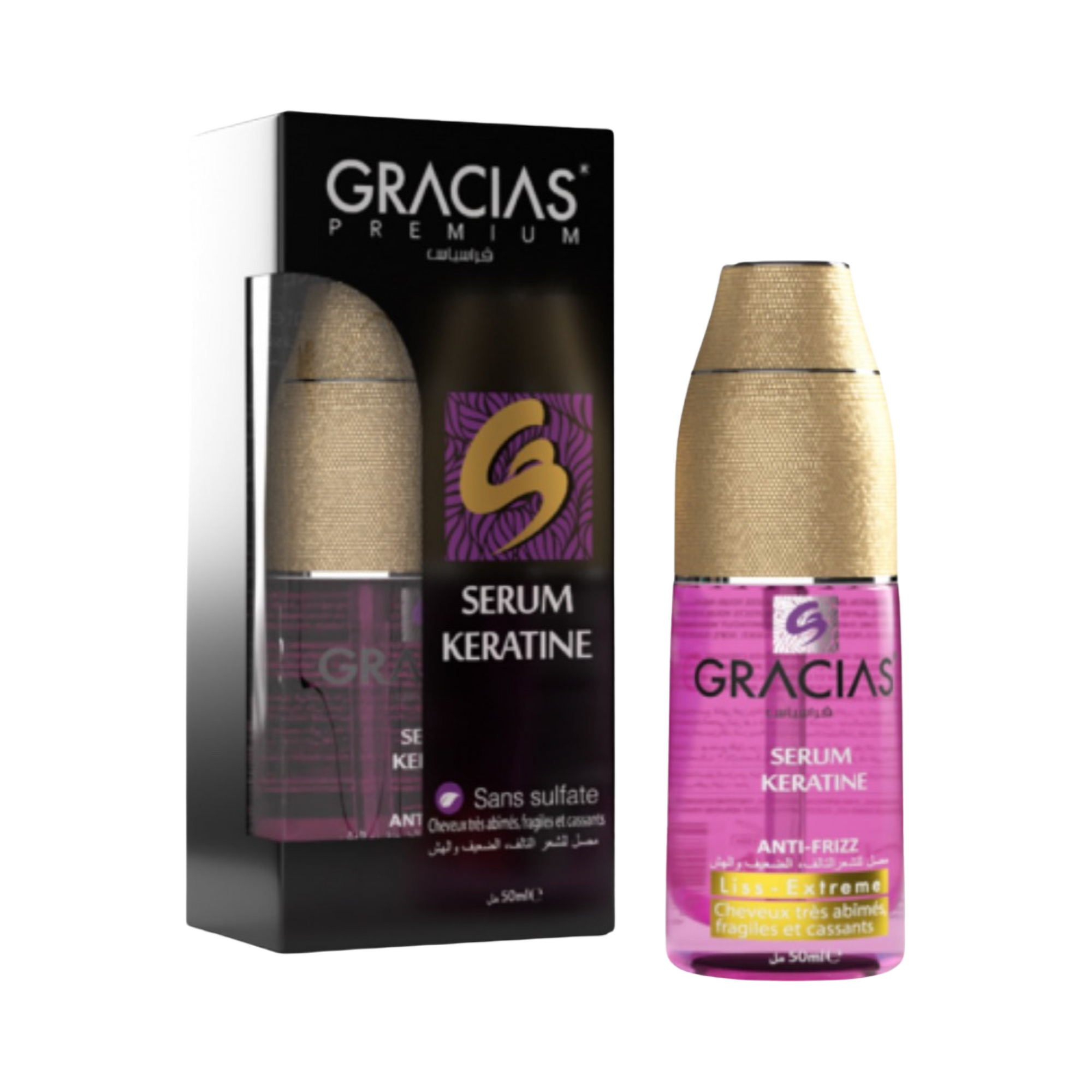 Gracias Serum Keratine Sans Sulfate Cheveux Très Abimés, Fragiles Et Cassants