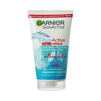 Garnier SkinActive Pure Active Nettoyant 3en1 Argile