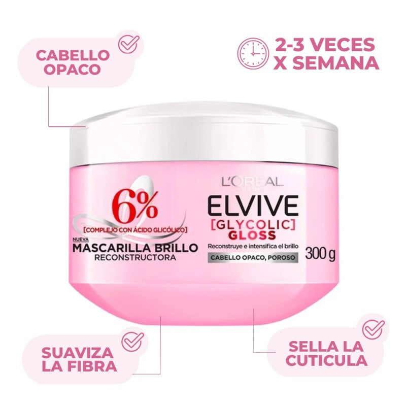 L’Oreal Elvive Glycolic Gloss Masque Cheveux 300G