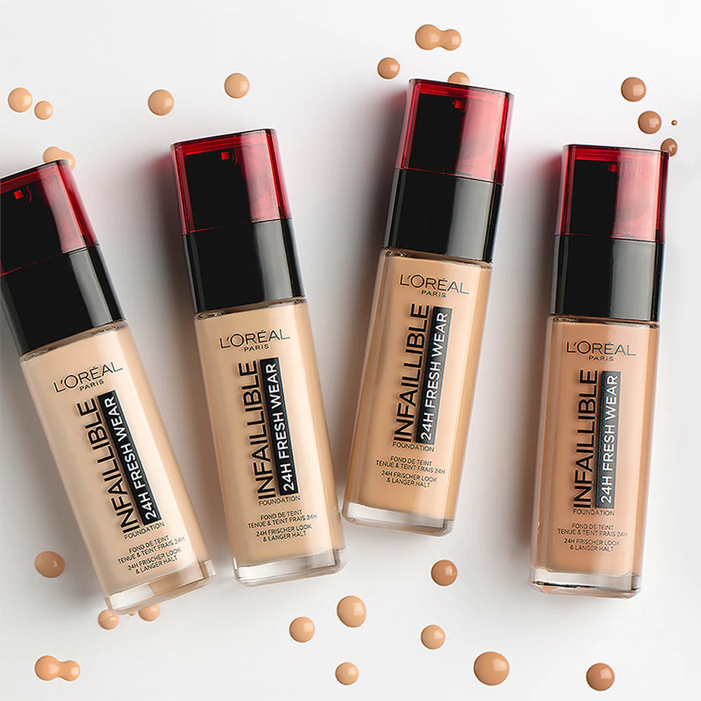 كريم أساس سائل إنفاليبل فريش وير طويل الأمد من لوريال باريس، يدوم حتى 32 ساعة