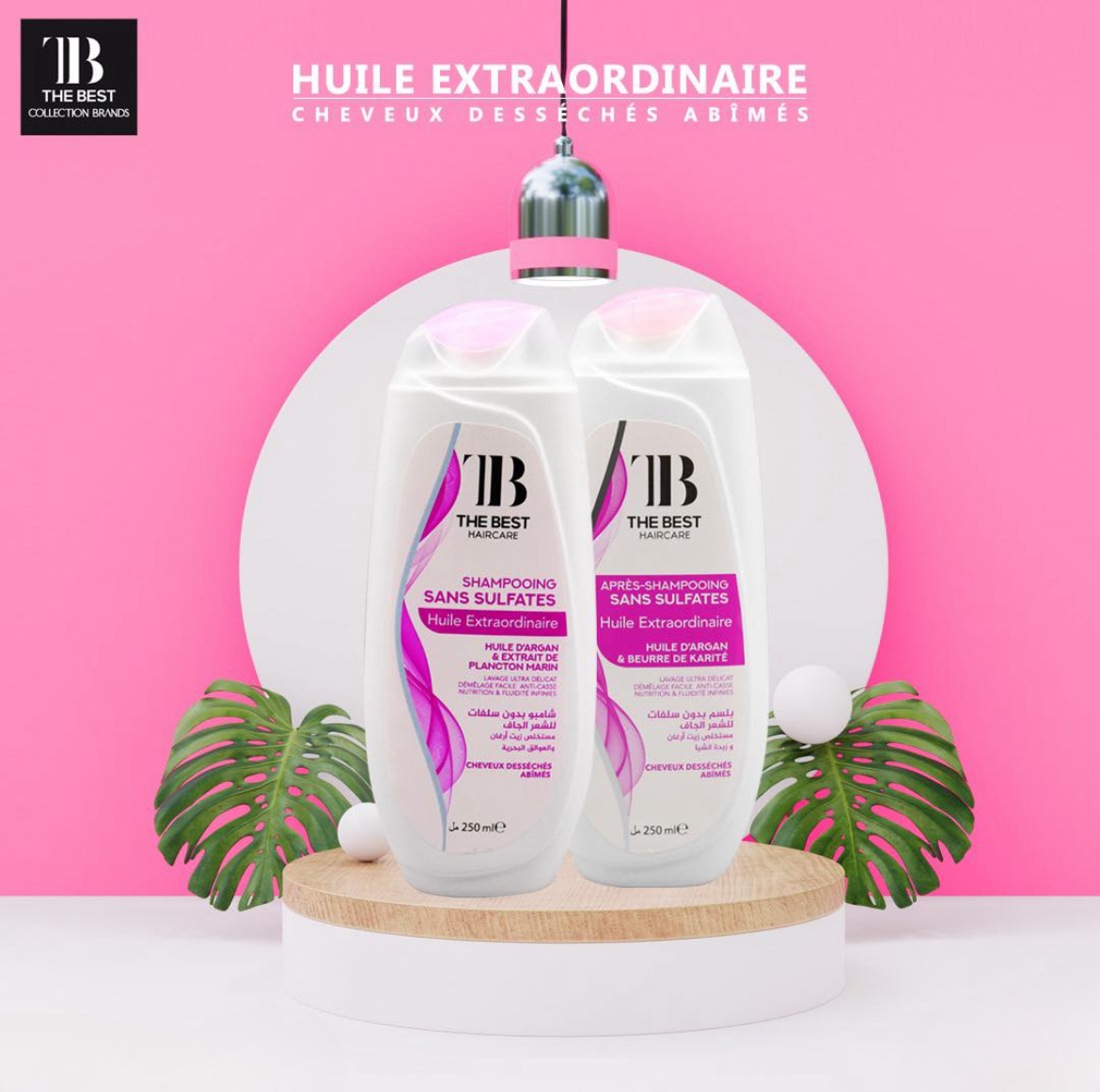 THE BEST SHAMPOOING
SANS SULFATES Huile Extraordinaire
HUILE D'ARGAN & EXTRAIT DE PLANCTON MARIN