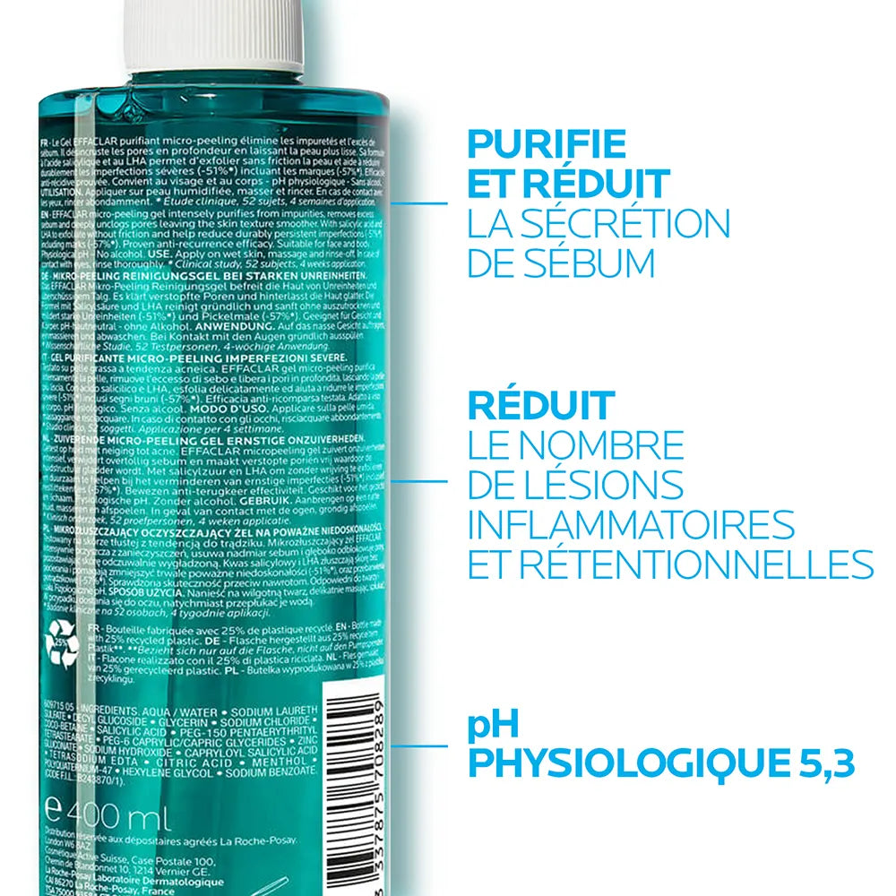 La Roche-Posay Effaclar Gel nettoyant anti-imperfections à l’acide salicylique