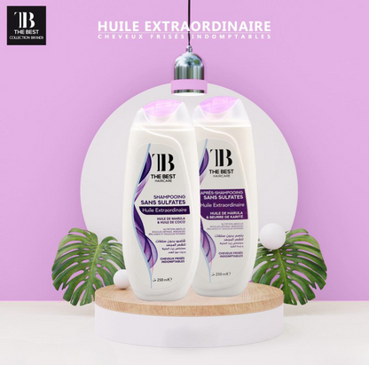 THE BEST APRÈS-SHAMPOOING SANS SULFATES 
Huile Extraordinaire HUILE DE MARULA & BEURRE DE KARITÉ