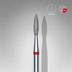 Foret À Ongles Diamanté Pointu « Flamme » Rouge Diamètre Tête 2.1 Mm Partie Active 8 Mm