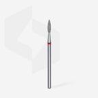 Foret À Ongles Diamanté Pointu « Flamme » Rouge Diamètre Tête 2.1 Mm Partie Active 8 Mm
