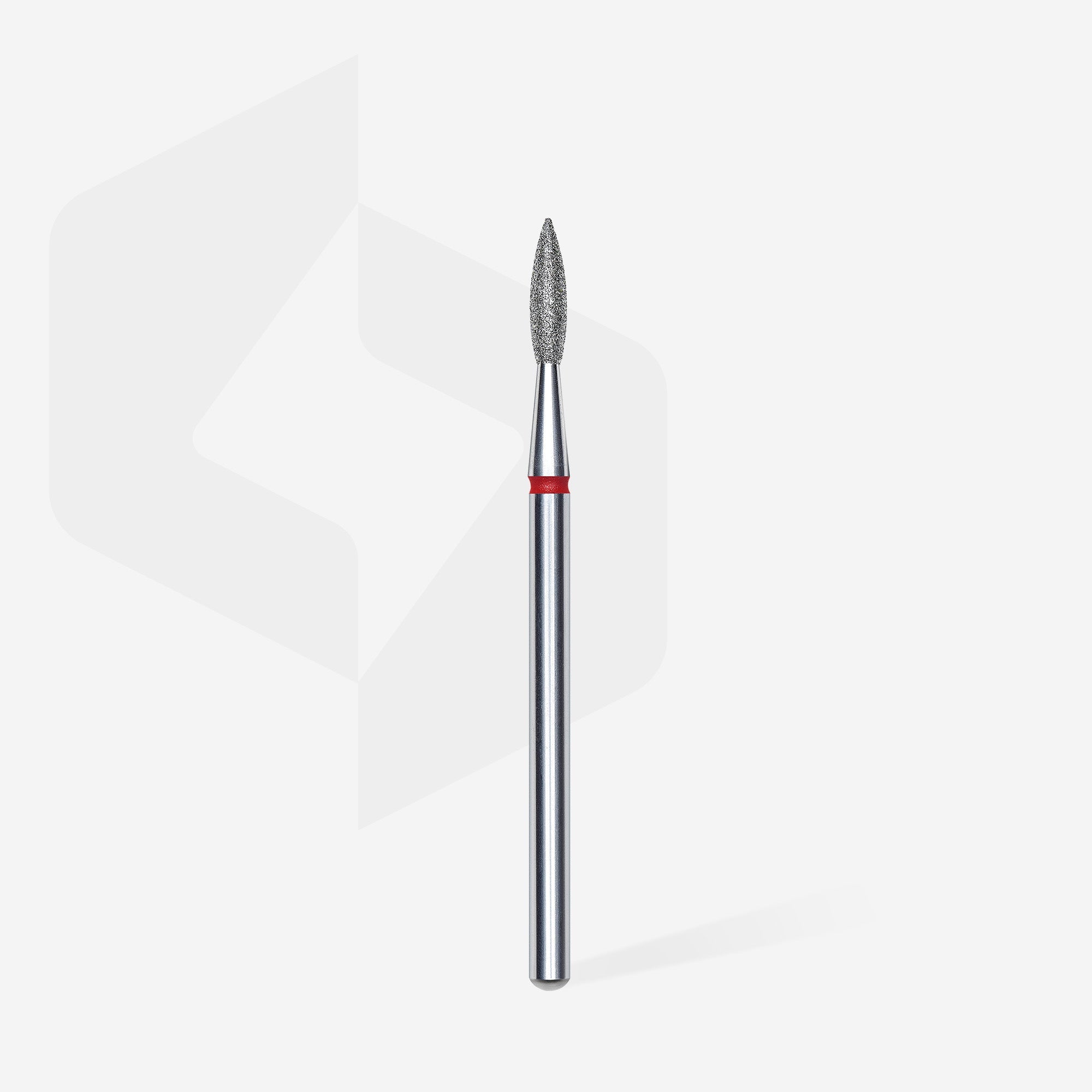 Foret À Ongles Diamanté Pointu « Flamme » Rouge Diamètre Tête 2.1 Mm Partie Active 8 Mm