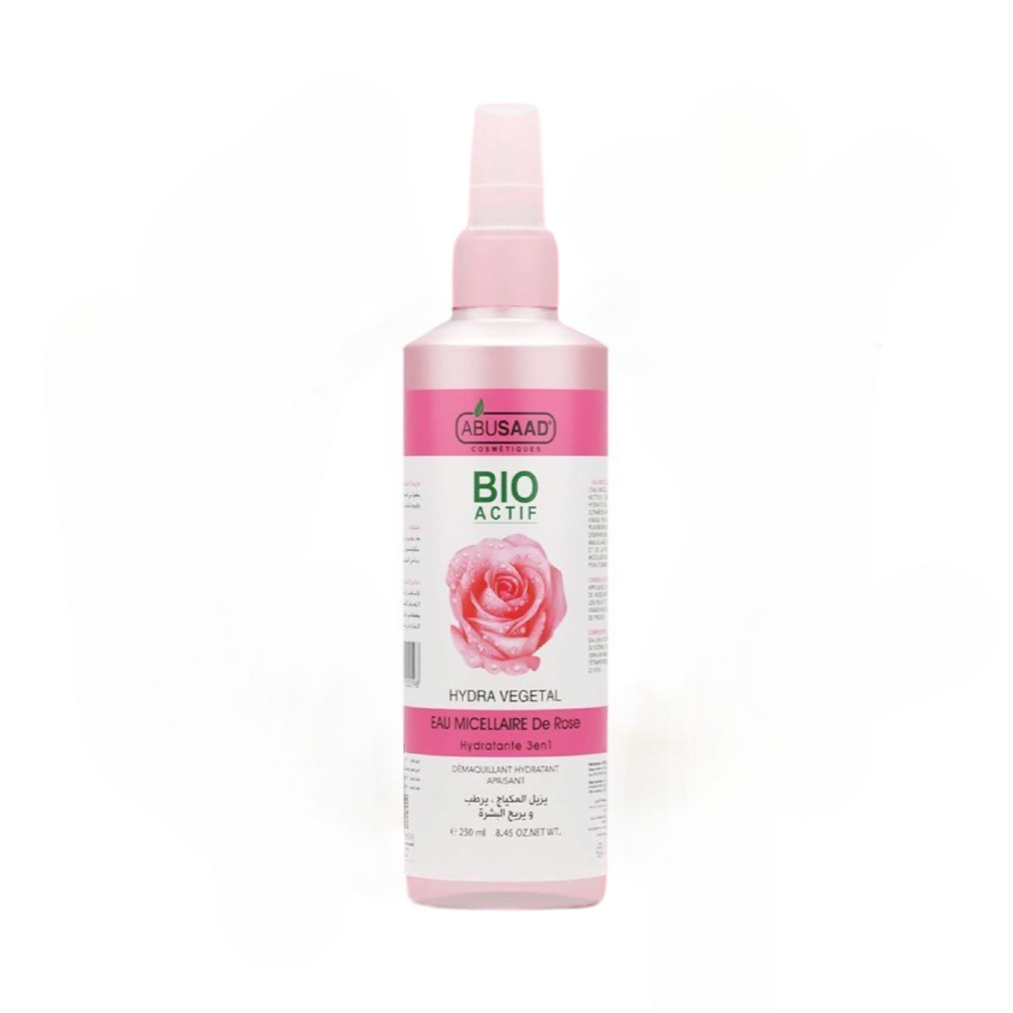 Abusaad Bio Hydra Végétal Eau Micellaire De Rose Hydratante 3en1