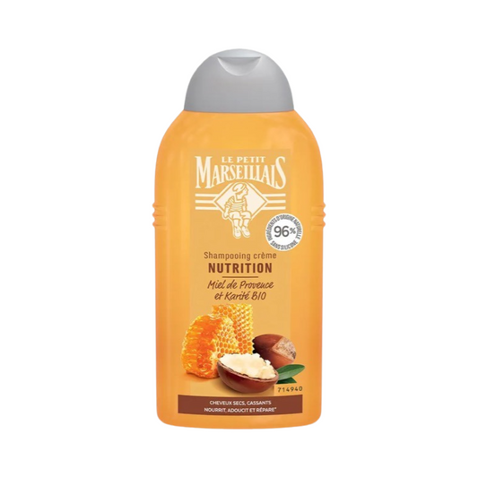 Le Petit Marseillais Shampooing Nutrition, Cheveux Secs, Abimés et Cassants, Miel de Provence BIO & Karité BIO