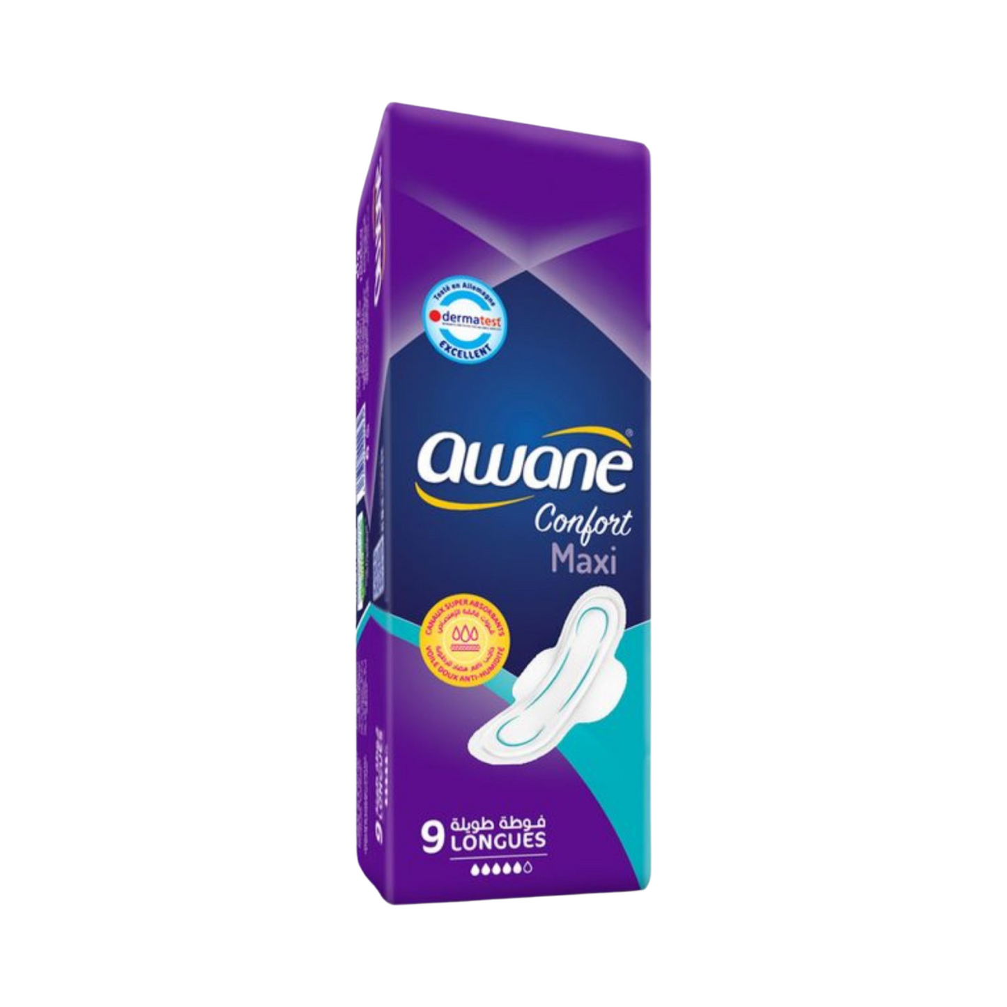 Awane Confort Maxi Serviette Hygiénique Longues X9