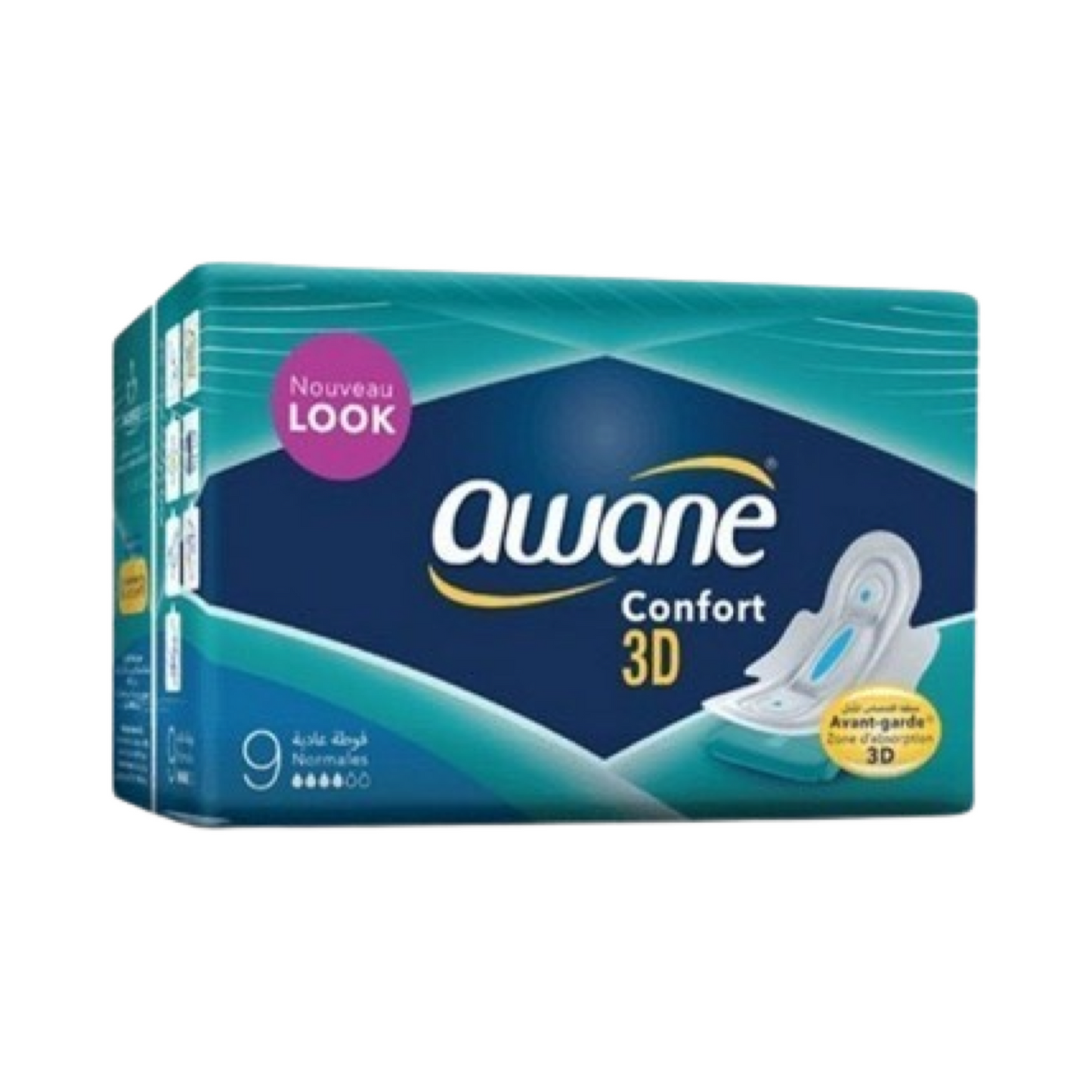 Awane Serviette Hygiénique Confort 3D Normales X9