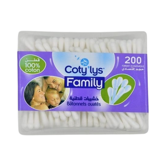 Coty’lys Family Bâtonnets ouatés (100% coton) cotons tiges 200 pièces