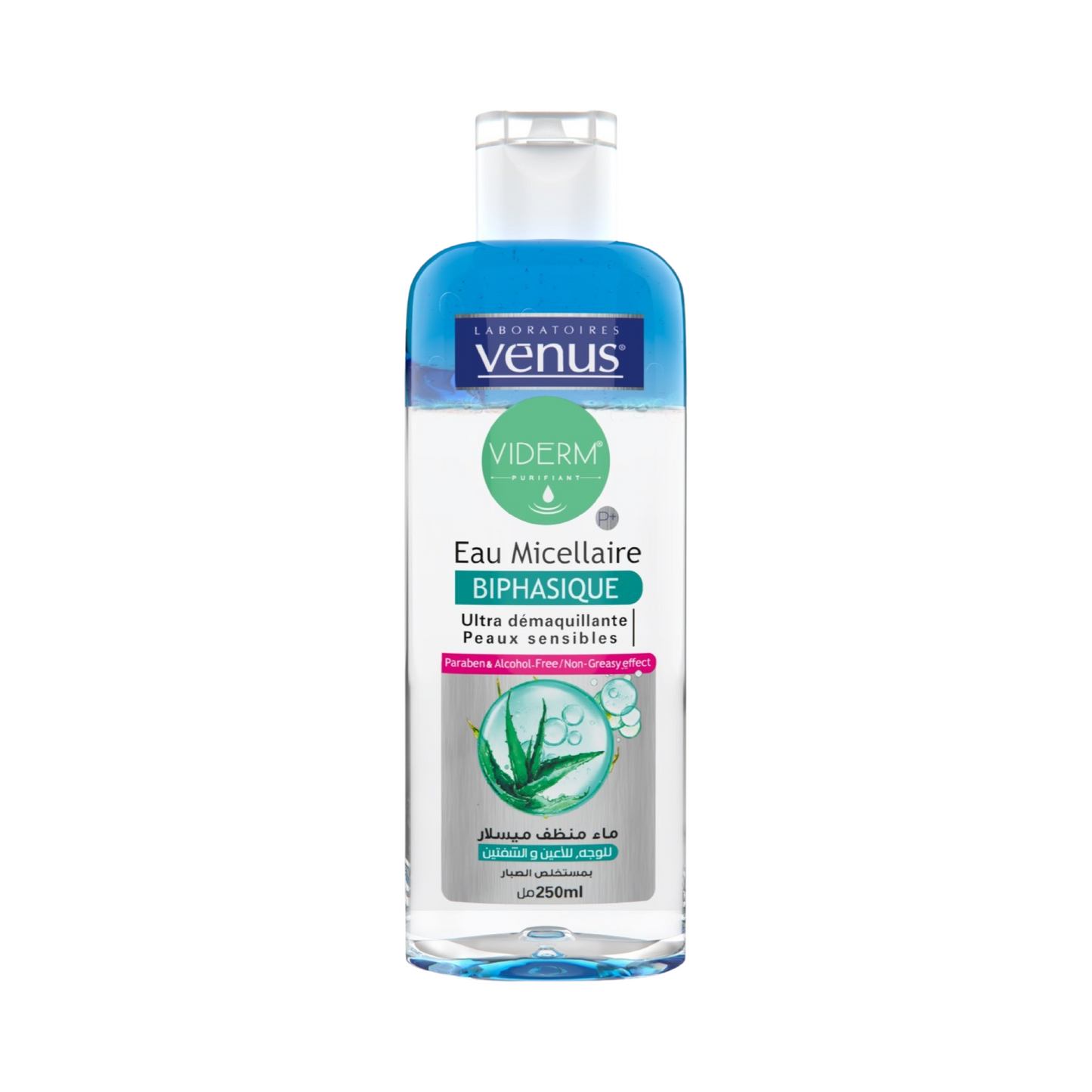 Venus Eau micellaire Biphasique à l’extrait d’Aloe Vera Peaux sensibles