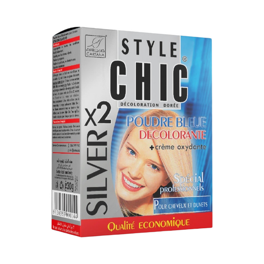 Style Chic Poudre Bleue Décolorante Silver X2 + Crème oxydante