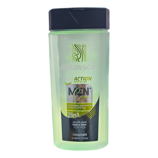 Aquasoft ActionFresh All Day Men Cane Shower Gel & Shampoing 2In1 Halr Bodr For Men