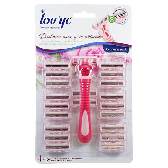 ماكينة حلاقة لوڤ واي سي للعناية بنفسك - 3 شفرات + 21 عبوة إضافية